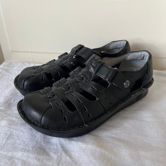 Alegria Pesca Black Leather Fisherman Sandals. EU Sz 35 Women's US Sz 5-5.5 - Picture 2 of 6